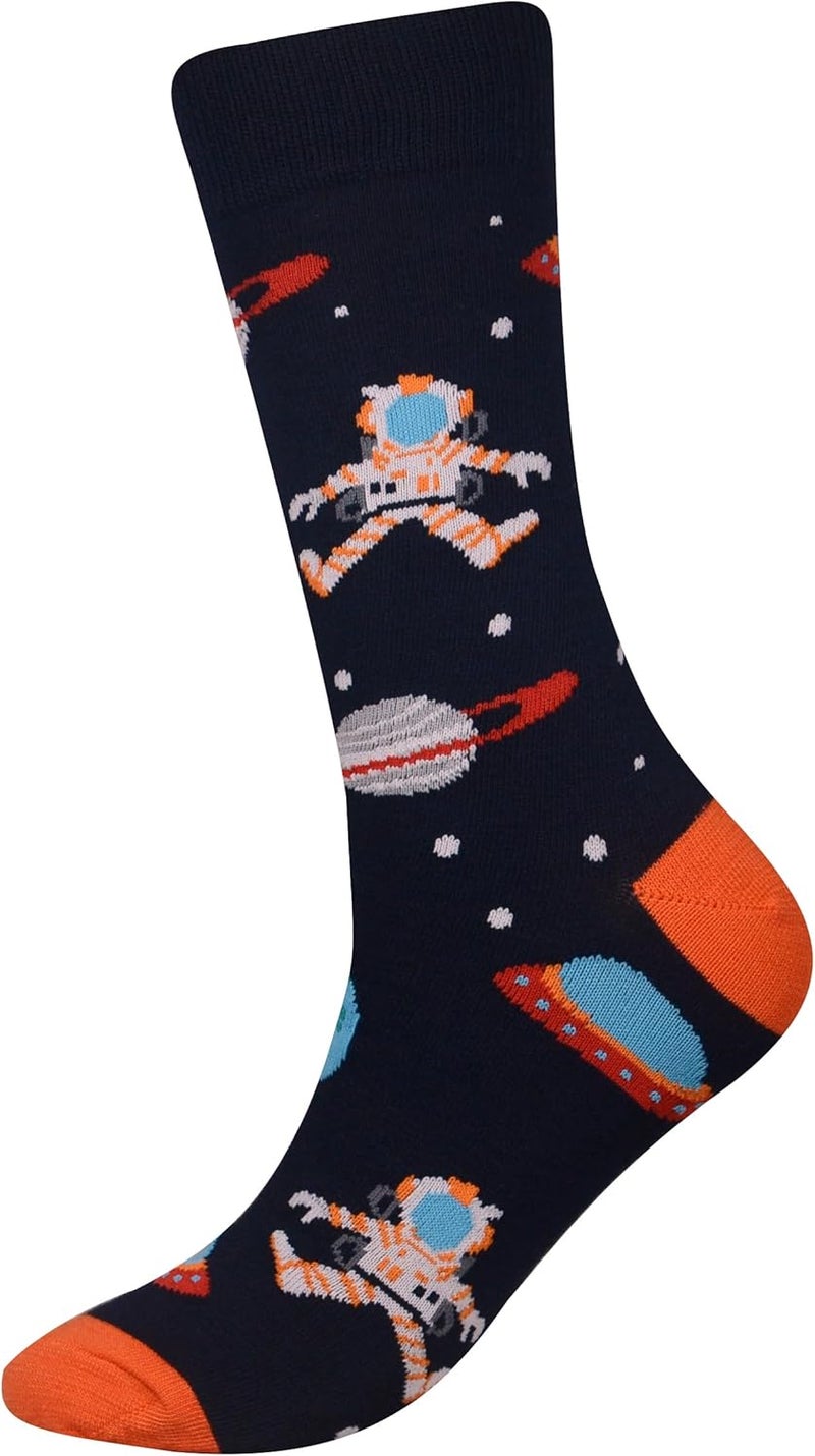 Cansok Men's 2/4 Packs Fun Crazy Novelty Dress Crew Socks - Image 3